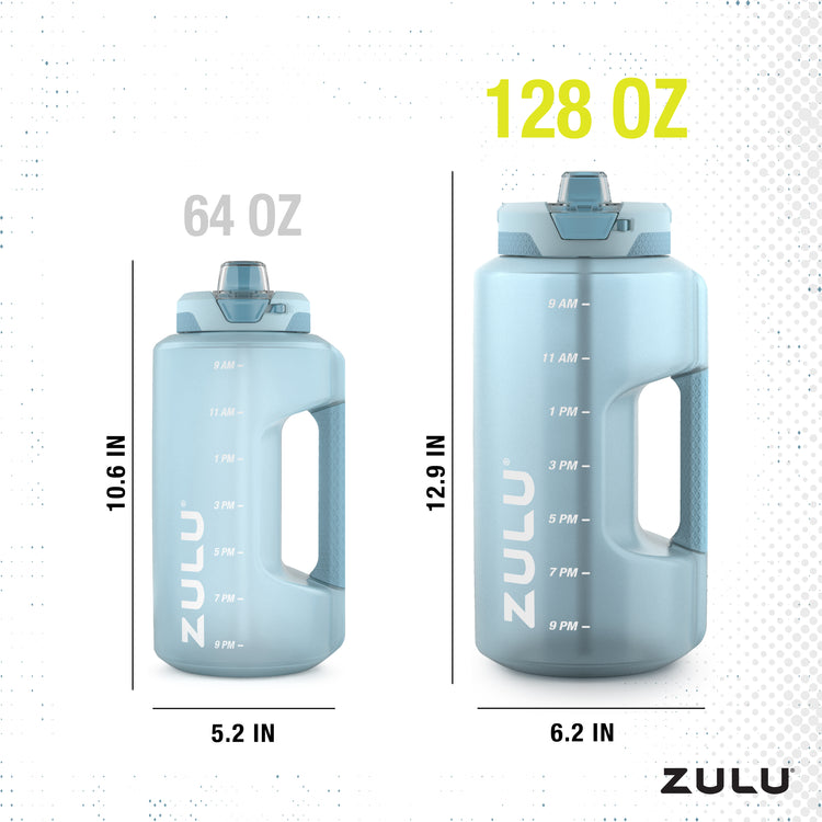 Goals Gallon 128oz Water Bottle With Straw Zulu Athletic