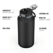 Powerfill Pro Stainless Steel Water Bottle#color_black