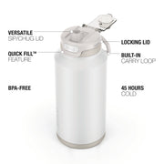 Powerfill Pro Stainless Steel Water Bottle#color_white