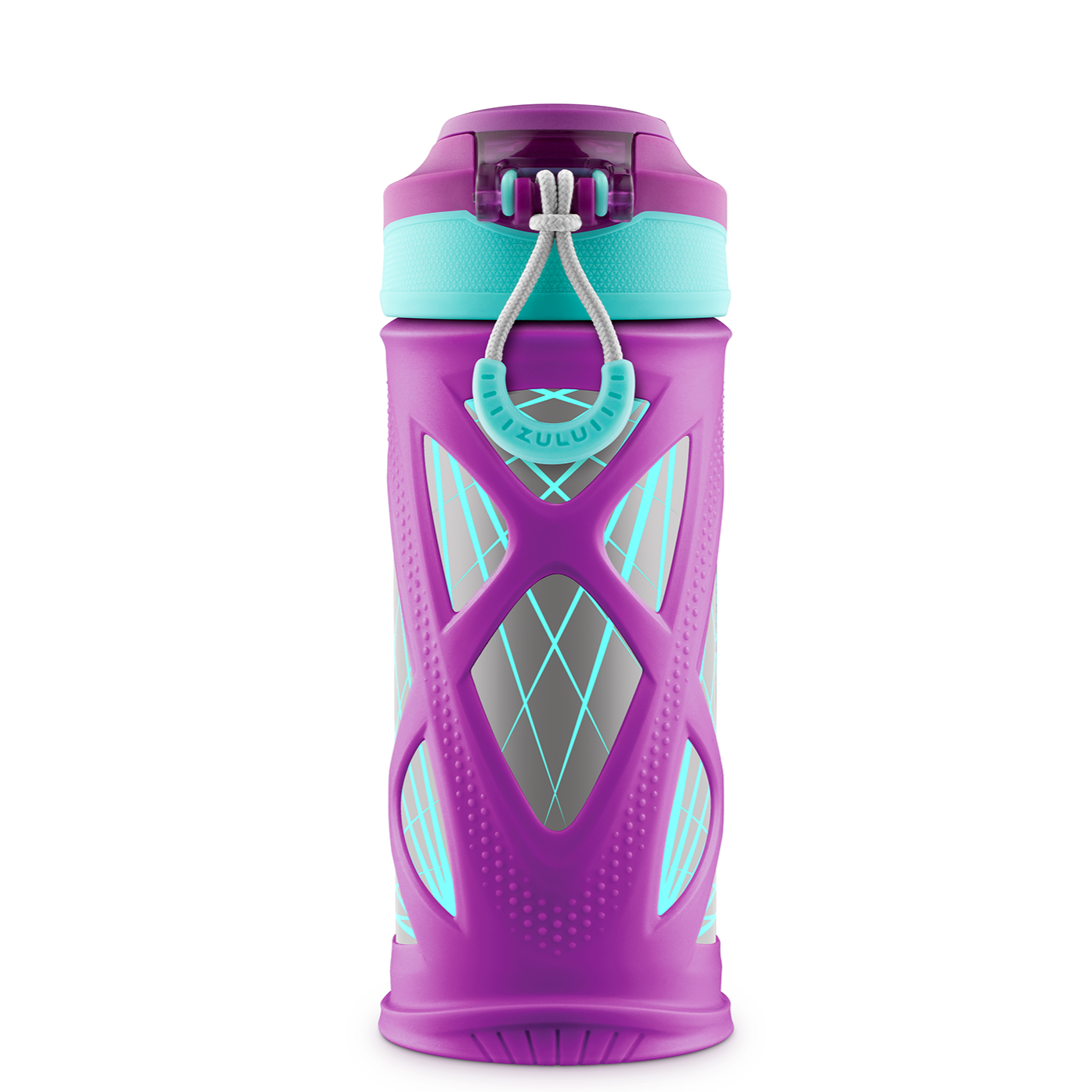 Zulu Echo Kids 12oz Stainless Steel BPA Free Water Bottle, Purple/Teal, Pink