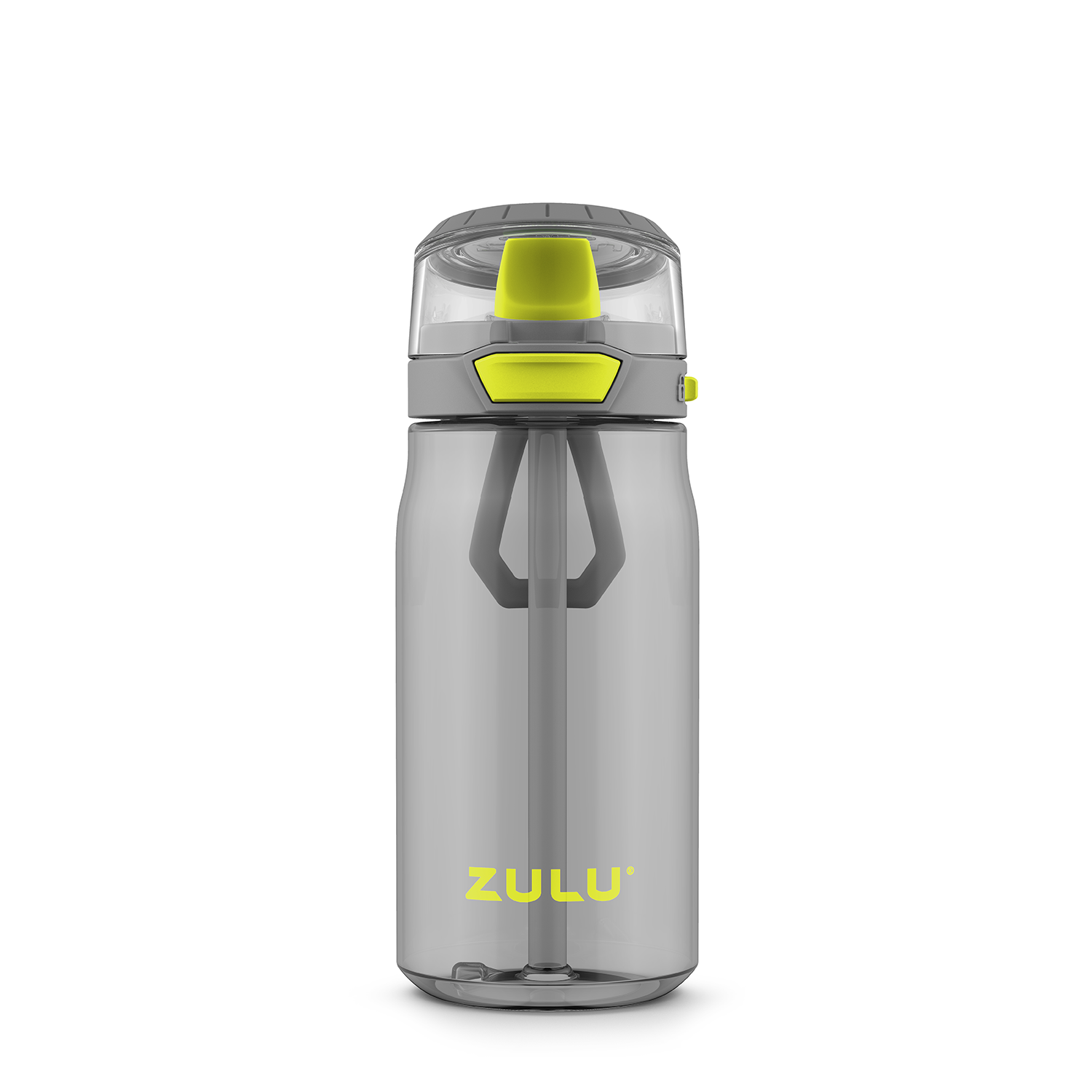 ZULU Tag 18 fl oz. Tritan Kids Soft Straw Water Bottle, Gray Free
