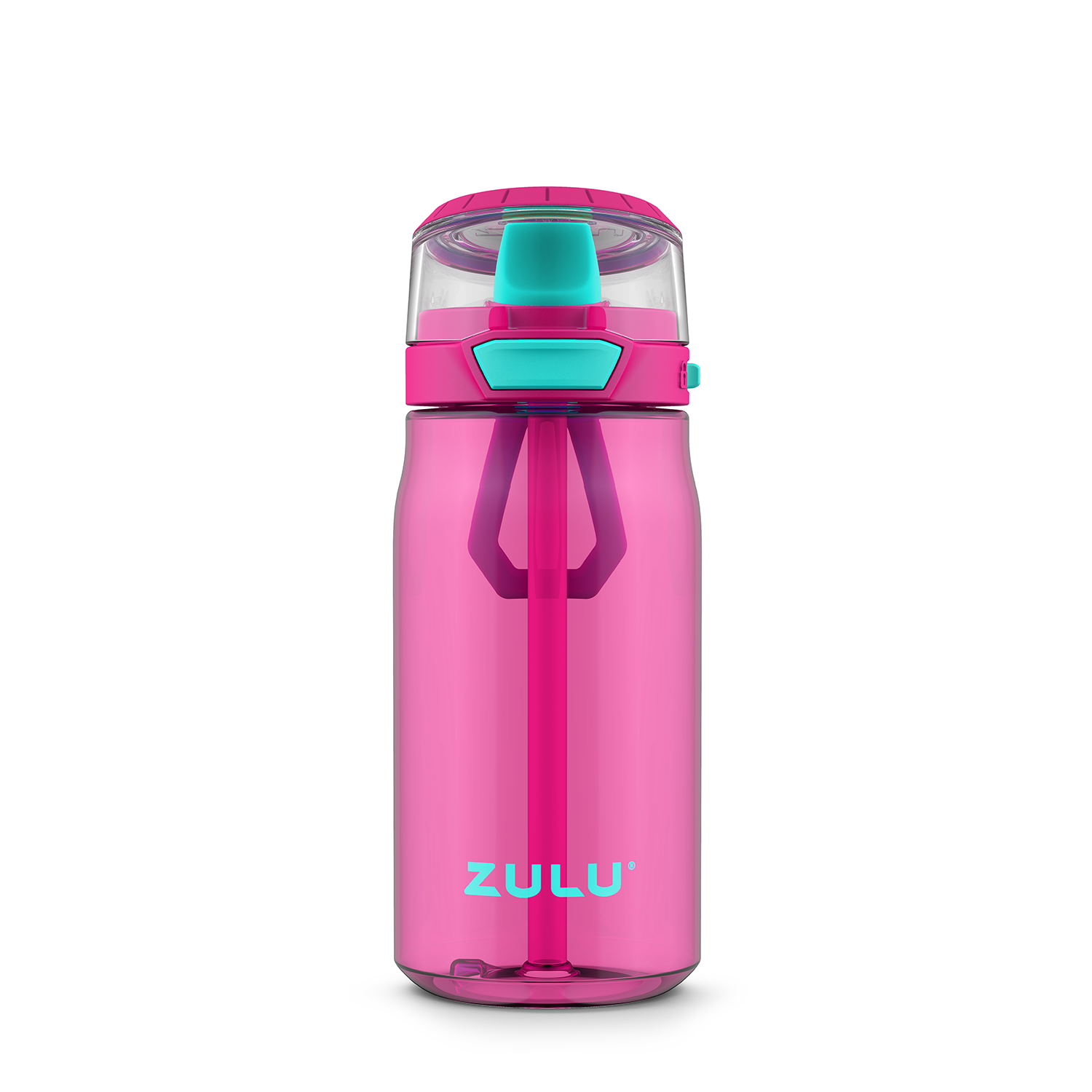 ZULU Torque 16oz Plastic Kids Water Bottle with Silicone Sleeve and  Leak-Proof Locking Flip Lid and Soft Touch Carry Loop for School Backpack  Lunchbox Outdoor Sports BPA-Free Dishwasher Safe Purple