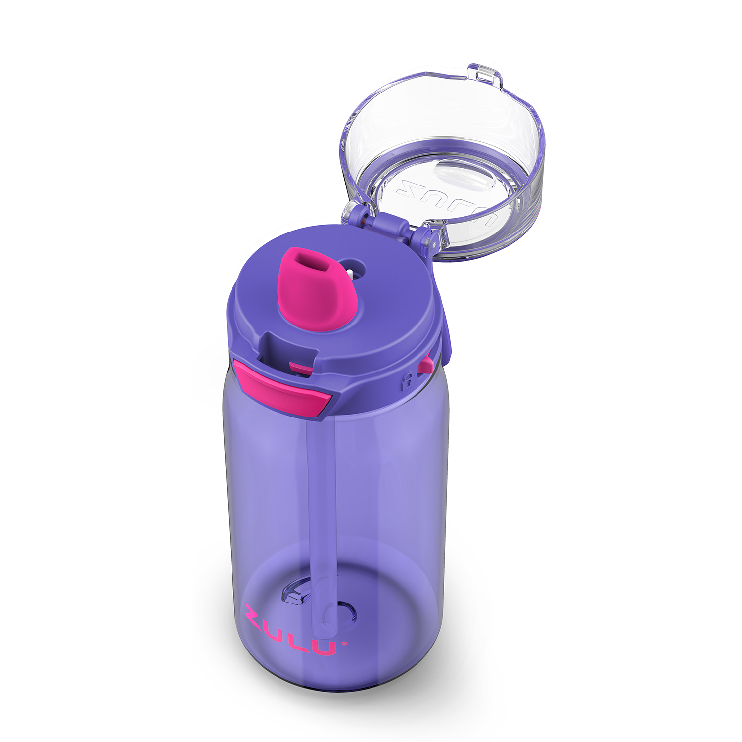 Zulu Torque Kids Pink/Purple Water Bottle with Silicone Sleeve, 16