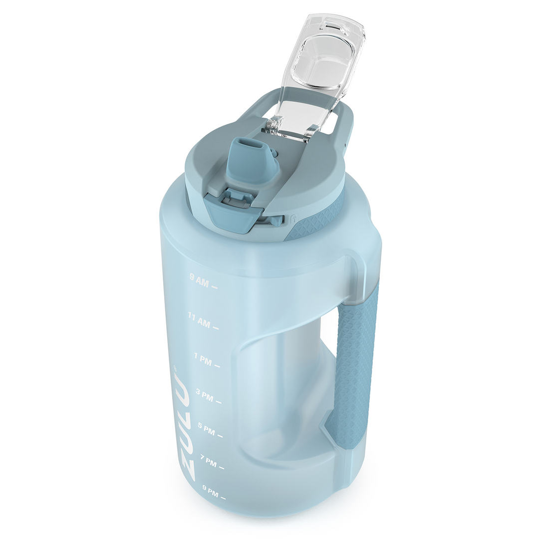 ZULU Goals Motivations-Wasserflasche 1,8 L – Mit Zeitmarkierung, Abgedecktem Strohhalm & Tragegriff Für Tägliche Hydration